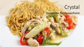  Presentation with chicken - Presentation theme having shredded-chicken-and-red background and a yellow colored foreground