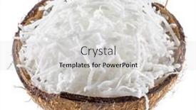  Presentation with coconut shell - PPT layouts having shredded-coconut-flakes background and a light gray colored foreground