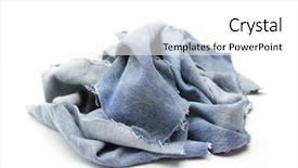  Presentation with denim - Colorful slide set enhanced with shredded denim isolated on white backdrop and a white colored foreground