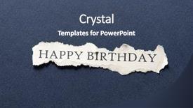  Presentation with happy 30th birthday word cloud - Slide set enhanced with shredded newspaper - scrap of paper background and a ocean colored foreground