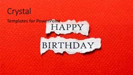  Presentation with happy 30th birthday word cloud - Colorful presentation theme enhanced with shredded newspaper - scrap of paper backdrop and a  colored foreground