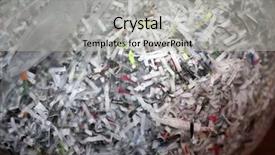  Presentation with brown paper bag - Cool new PPT theme with shredded paper a clear trash backdrop and a light gray colored foreground