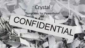  Presentation with paper - Colorful slide set enhanced with shredded paper confidential backdrop and a light gray colored foreground