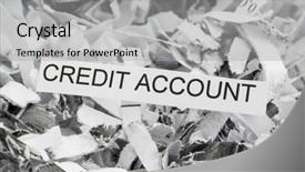  Presentation with credit risk - Presentation enhanced with shredded paper credit account background and a light gray colored foreground