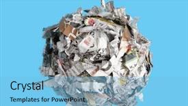  Presentation with gas storage sphere tanks - Presentation theme enhanced with shredded paper cuttings formed background and a light blue colored foreground