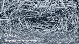  Presentation with packaging - PPT theme consisting of shredded-paper-packaging-pieces-close background and a gray colored foreground