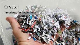  Presentation with identity theft - Colorful slide deck enhanced with shredded paper shredded checks credit backdrop and a light gray colored foreground