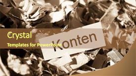  Presentation with symbol - Audience pleasing presentation theme consisting of shredded paper tagged with accounts backdrop and a red colored foreground