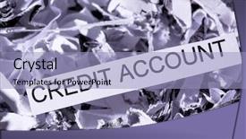  Presentation with financing - Beautiful slide set featuring shredded paper tagged with credit backdrop and a light blue colored foreground