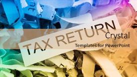  Presentation with data protection - PPT theme enhanced with shredded paper tagged with tax background and a coral colored foreground