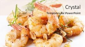  Presentation with tiger shrimp - Slide deck featuring shrimp - fried black tiger prawns background and a lemonade colored foreground