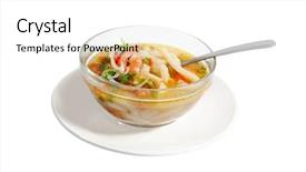  Presentation with noodle - Amazing theme having shrimp and crab soup with thick vietnamese noodle backdrop and a white colored foreground