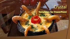  Presentation with shrimp fish - PPT layouts featuring shrimp-and-fish-moqueca-brazillian background and a tawny brown colored foreground