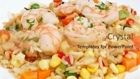  Presentation with shrimp - Colorful PPT layouts enhanced with shrimp-and-rice-dish backdrop and a yellow colored foreground