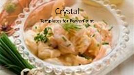  Presentation with shrimp - Slides with shrimp cocktail over glass bowl background and a yellow colored foreground