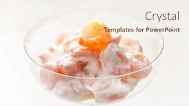  Presentation with shrimp - Slide deck having shrimp-coctail-in-the-glass background and a sky blue colored foreground