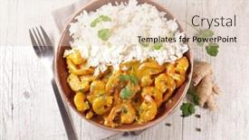  Presentation with curry - Beautiful PPT layouts featuring shrimp-cooked-with-cream backdrop and a lemonade colored foreground