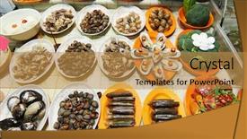  Presentation with hong kong - Cool new slide deck with shrimp crab at night market backdrop and a gold colored foreground