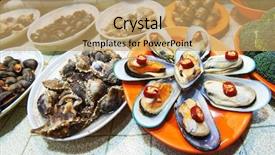  Presentation with hong kong - Amazing slide set having shrimp crab at night market backdrop and a coral colored foreground