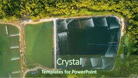  Presentation with aerial - PPT layouts with shrimp farms aerial top view background and a tawny brown colored foreground