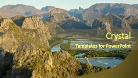  Presentation with shrimp - Beautiful slide set featuring shrimp farms and limestone mountains backdrop and a tawny brown colored foreground