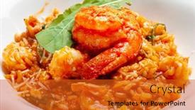  Presentation with italian cuisine - Slides with shrimp-risotto-traditional-italian-cuisine background and a red colored foreground