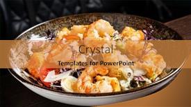  Presentation with shrimp - Presentation theme consisting of shrimp-salad-with-cheese background and a  colored foreground