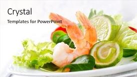  Presentation with weight loss - Colorful PPT layouts enhanced with shrimp salad with mixed green backdrop and a sky blue colored foreground