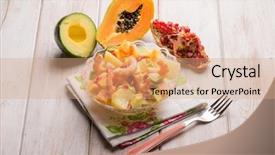  Presentation with papaya - Amazing slides having shrimp salad with potatoes avocados backdrop and a coral colored foreground