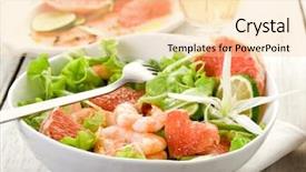  Presentation with shrimp - Cool new presentation with shrimp salad with slice grapefruit and lettuce backdrop and a lemonade colored foreground