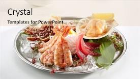  Presentation with shrimp fish - PPT layouts consisting of shrimp salmon and other type background and a lemonade colored foreground