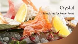  Presentation with shrimp fish - Amazing slides having shrimp salmon and other type backdrop and a lemonade colored foreground