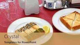  Presentation with dim sum - Presentation theme featuring shrimp-toast-prawn-toast-chinese background and a yellow colored foreground