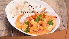  Presentation with curry - Theme featuring shrimp with cream and curry background and a lemonade colored foreground
