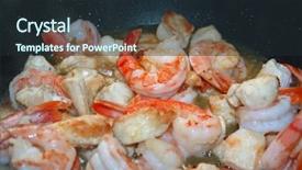  Presentation with chicken curry - Colorful presentation theme enhanced with shrimps and chicken curry ingredients backdrop and a wine colored foreground