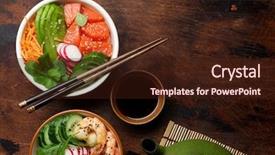  Presentation with population growth fish and shrimp - Audience pleasing PPT theme consisting of shrimps and vegetables traditional hawaii backdrop and a wine colored foreground