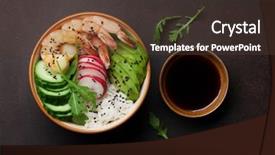  Presentation with hawaiian - PPT theme with shrimps and vegetables traditional hawaiian background and a tawny brown colored foreground