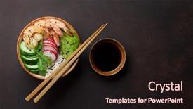  Presentation with shrimps - Cool new theme with shrimps and vegetables traditional hawaiian backdrop and a wine colored foreground