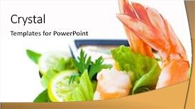  Presentation with prawn - Audience pleasing presentation consisting of shrimps asian cuisine fresh seafood backdrop and a sky blue colored foreground