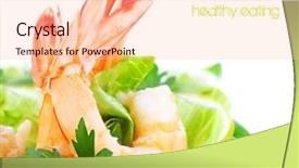  Presentation with prawn - PPT theme consisting of shrimps border isolated on white background and a lemonade colored foreground