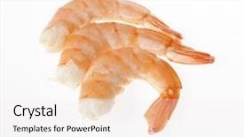  Presentation with shrimps - Slide deck having shrimps close up on white background and a  colored foreground
