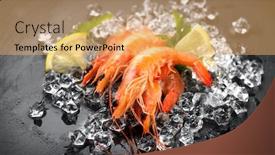  Presentation with food ice - Audience pleasing presentation theme consisting of black slate background seafood backdrop and a yellow colored foreground