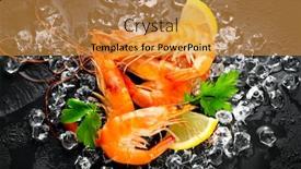  Presentation with food ice - Cool new presentation with black slate background seafood backdrop and a gold colored foreground