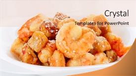  Presentation with eggplant - Presentation theme with shrimps in sweet-sour background and a lemonade colored foreground