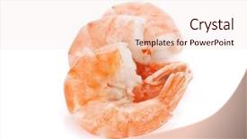  Presentation with shrimps - Audience pleasing PPT theme consisting of shrimps isolated on white background backdrop and a lemonade colored foreground