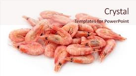  Presentation with shrimp - Presentation design featuring shrimps isolated on white background background and a lemonade colored foreground
