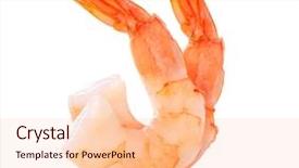  Presentation with shrimp - Beautiful presentation design featuring shrimps prawns isolated backdrop and a lemonade colored foreground
