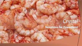  Presentation with shrimps - Presentation enhanced with shrimps the fish market background and a coral colored foreground