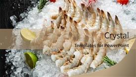  Presentation with ice popss - Slide deck having shrimps with lime and rosemary background and a coral colored foreground