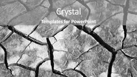  Presentation with desolate cracked earth landscape - Presentation theme with shrincage - cracked earth as texture background background and a gray colored foreground